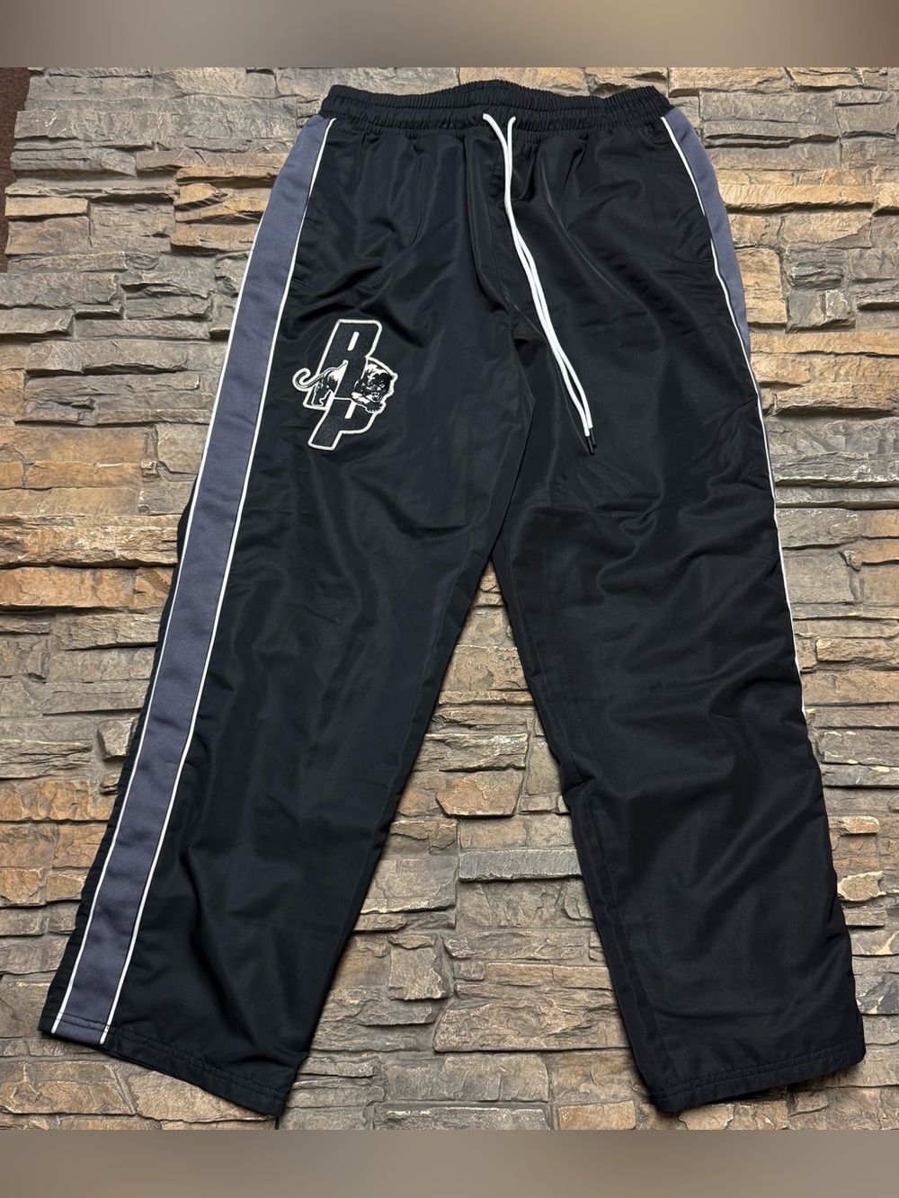 Puma Sample Sweatpants Men's Medium Black RARE Relaxed Fit Ankle Snaps Casual